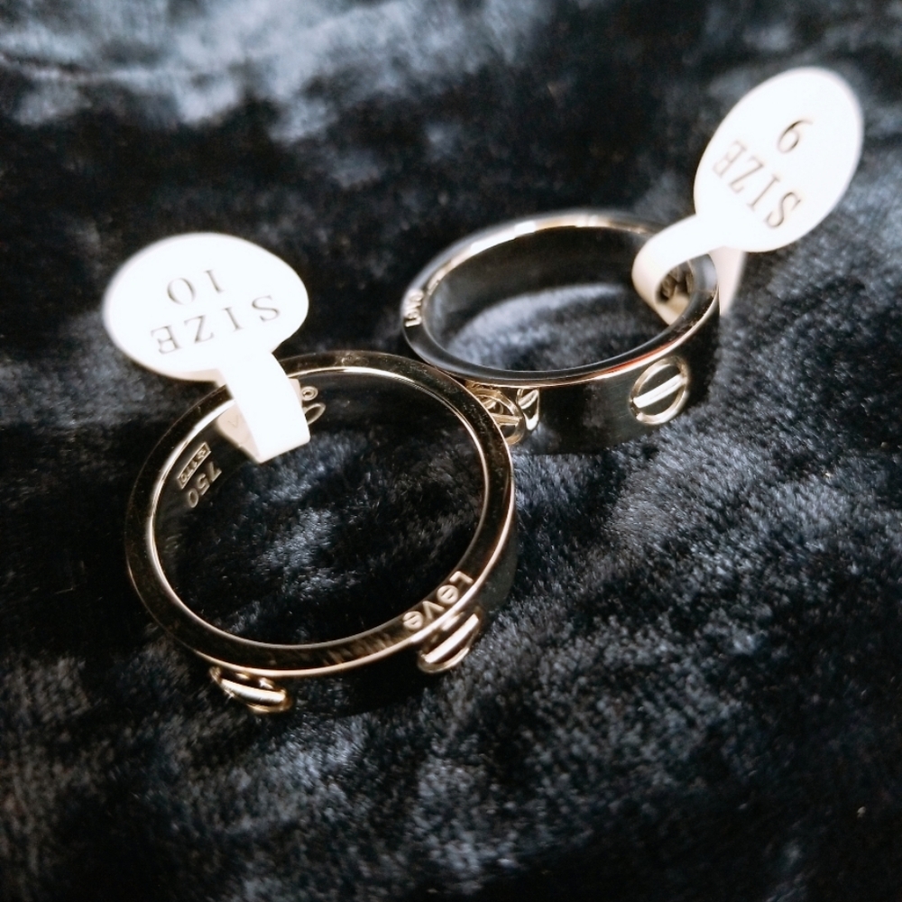 Love Screwdriver Ring, Wide Band Platinum White Gold, Size  7, 8, 9, 1…